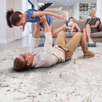 Naar 5x7 Stain-Resistant Rug with Non-Shedding Design and Cotton Backing, Kid and Pet-Friendly Carpet, 90" L x 63" W x 0.35" H, Multicolor(m-6)