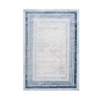 Naar 2x3 Stain-Resistant Area Rug with Cotton Backing, Medium Pile Height, Kid and Pet-Friendly Carpet, 36" L x 24" W x 0.35" H, Blue(m-2)