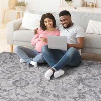 Naar 5x7 Stain-Resistant Area Rug with Cotton Backing, Non-Shedding Design, Kid and Pet-Friendly Carpet, 90" L x 63" W x 0.35" H, Gray(m-7)