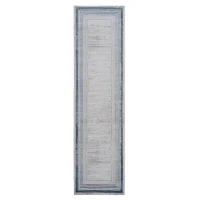 Naar 2x8 Stain-Resistant Area Rug with Cotton Backing, Medium Pile Height, Kid and Pet-Friendly Carpet, 96" L x 26" W x 0.35" H, Blue(m-2)