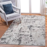 Naar 8x10 Stain-Resistant Area Rug with Cotton Backing, Medium Pile Height, Kid and Pet-Friendly Carpet, 120" L x 93" W x 0.3" H, Cream+Brown(m-5)
