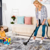 Naar 6x9 Abstract Stain-Resistant Area Rug with Cotton Backing, Medium Pile Height, Kid and Pet-Friendly Carpet, 93" L x 79" W x 0.3" H, Ivory+Navy(m-5)