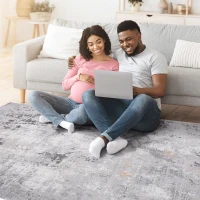 Naar 2x3 Abstract Stain-Resistant Area Rug with Non-Shedding Design, Kid and Pet-Friendly Carpet, 36" L x 24" W x 0.35" H, Gray(m-6)