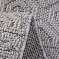 Naar 2x8 Geometric Indoor Outdoor Stain-Resistant Area Rug with Medium Pile Height, Kid and Pet-Friendly Carpet, 96" L x 26" W x 0.3" H, White(m-4)