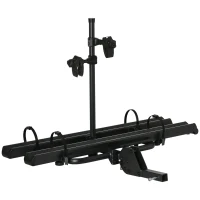 HOMCOM Heavy-Duty Folding Car Bike Rack for 2 Bikes, Bicycle Storage, Road, Fat Tire, & Mountain Rear Bike Accessories for SUV, Sedan, Hatchback, Minivan, Truck, Metal, 175 lb. Weight Capacity(m-11)