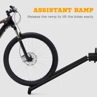 HOMCOM Heavy-Duty Folding Car Bike Rack for 2 Bikes, Bicycle Storage, Road, Fat Tire, & Mountain Rear Bike Accessories for SUV, Sedan, Hatchback, Minivan, Truck, Metal, 175 lb. Weight Capacity(m-6)