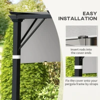 Outsunny 2 Pcs UV Protection Pergola Replacement Canopy, Pergola Shade Cover, Easy to Install, for 10' x 10' Pergola, Light Grey(m-6)