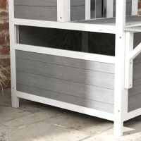 PawHut 2-Story Wooden Cat House Outdoor with Balcony, Openable Top, Escape Door, Removable Panel & Floor, for Backyard, Outside(m-9)