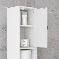 kleankin 71" Tall Bathroom Storage Cabinet, Narrow Bathroom Cabinet with Open Shelves, 2 Door Cabinets, Adjustable Shelves, for Kitchen, Hallway, Living Room, White(m-9)