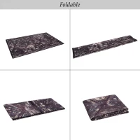 6x9 Low-Pile Non-Slip Non-Shedding Washable Area Rug, Foldable Kid and Pet Friendly, Ideal for Living Room, Bedroom, Kitchen, Black+Burgundy(m-5)