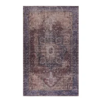 9x12 Washable Kid and Pet Friendly Area Rug, Low-Pile Non-Slip Non-Shedding Rug Blanket, for Living Room, Bedroom, Dining Room, Burgundy(m-2)