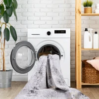 2x10 Non-Slip Machine Washable Area Rug with Low-Pile, Non-Shedding Kid and Pet Friendly Carpet, 30" L x 120" W x 0.15" H, Gray(m-8)