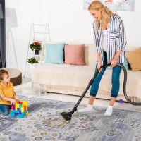 6x9 Stain-Resistant Area Rug with Cotton Backing, Medium Pile Height, Kid and Pet-Friendly Carpet, 93" L x 79" W x 0.3" H, Cream(m-6)