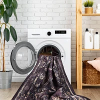 5x8 Washable Kid and Pet Friendly Area Rug, Low-Pile Non-Slip Non-Shedding Rug Blanket, for Living Room, Bedroom, Dining Room, Black+Burgundy(m-8)