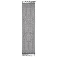 2x8 Stain Resistant Medallion Area Rug with Medium Pile, Easy Maintenance, Kid and Pet-Friendly Carpet, 96" L x 26" W x 0.3" H, Gray+White(m-2)