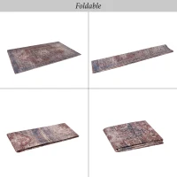 8x10 Washable Kid and Pet Friendly Area Rug, Low-Pile Non-Slip Non-Shedding Rug Blanket, for Living Room, Kitchen, Home Decor, Burgundy(m-6)