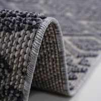 8x10 Indoor Outdoor Stain Resistant Area Rug with Easy Maintenance, Kid and Pet-Friendly Carpet, 120" L x 93" W x 0.3" H, White+Gray(m-7)