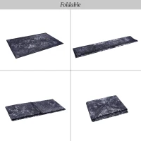 4x6 Low-Pile Non-Slip Non-Shedding Washable Area Rug, Kid and Pet Friendly, Foldable for Living Room, Bedroom, Dining Room, Black+Gray(m-5)