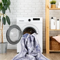 4x6 Low-Pile Non-Slip Non-Shedding Washable Area Rug, Kid and Pet Friendly, Foldable for Living Room, Bedroom, Kitchen, Dining Room, Blue(m-8)