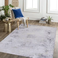5x8 Non-Slip Machine Washable Area Rug with Low-Pile, Non-Shedding Kid and Pet Friendly Carpet, 60" L x 96" W x 0.15" H, Gray(m-8)