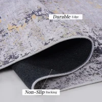 6x9 Non-Slip Machine Washable Area Rug with Low-Pile, Non-Shedding Kid and Pet Friendly Carpet, 72" L x 108" W x 0.15" H, Gray(m-4)