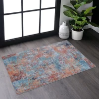 2x3 Machine Washable Non-Shedding Doormat with Low-Pile, Carpet for Living Room, Bedroom, Dining Room, 24" L x 36" W x 0.15" H, Multicolor(m-1)