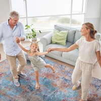 9x12 Machine Washable Non-Shedding Area Rug with Low-Pile, Carpet for Living Room, Dining Room, 108" L x 144" W x 0.15" H, Multicolor(m-6)
