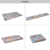 8x10 Machine Washable Non-Shedding Area Rug with Low-Pile, Carpet for Living Room, Dining Room, 96" L x 120" W x 0.15" H, Multicolor(m-5)