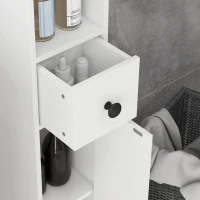 kleankin 71" Tall Bathroom Storage Cabinet, Narrow Bathroom Cabinet with Open Shelves, 2 Door Cabinets, Adjustable Shelves, for Kitchen, Hallway, Living Room, White(m-10)