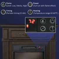 HOMCOM Electric Fireplace TV Stand for TV's up to 40" Flat Screen, Living Room Media Entertainment Console with Storage, Brown(m-5)