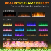 HOMCOM 21.5" Electric Fireplace with Mantel, 1500W Wall Mounting and Freestanding Fireplace Heater with Remote Control, Overheat Protection, 12H and Weekly Timer, Eco Mode, White(m-4)