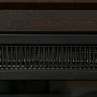 HOMCOM 32" Electric Fireplace with Mantel, Freestanding Heater with LED Log Flame, Overheat Protection and Remote Control, 1400W, Brown(m-8)