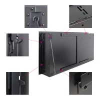 36" Remote Wall Mounted Electric Fireplace with Ultra Thin Tempered Glass Front, Multi-Color Flame, and LED Light Heater, Antique Black(m-11)