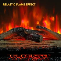 23" Remote Control 3D Electric Fireplace Insert with Infrared Heater, Adjustable Flame Brightness, and Timer Function, Antique Black(m-5)