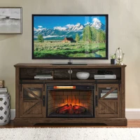 26" Infrared Quartz Heater Fireplace Insert with Realistic Flame and Adjustable Brightness, CSA/UL Certified, Fits Up to 400 Sq. Ft., Antique Black(m-1)