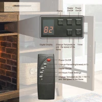 55" TV Media Stand with Remote Control Electric Fireplace, Adjustable Shelves, and Cable Management, Reclaimed Barnwood(m-5)