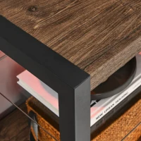 60" Electric Fireplace Media TV Stand Fits TVs up to 70" with Sync LED Lights, Flame Settings, and Storage Space, Reclaimed Barnwood(m-9)