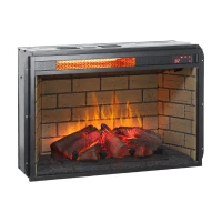 26" Infrared Quartz Heater Fireplace Insert with Realistic Flame and Adjustable Brightness, CSA/UL Certified, Fits Up to 400 Sq. Ft., Antique Black(m-6)