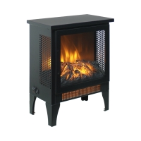 15" Freestanding Electric Fireplace Stove Heater with 3D Flame Effect, and Two-Speed Temperature Control, CSA/UL Certified, Antique Black