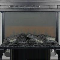 24" Freestanding Design 3-Sided Glass Electric Fireplace with Remote Control, Adjustable Flame Effects, and Easy Installation, Antique Black(m-11)