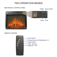 23" Remote Control Electric Fireplace Insert with Ultra-Thin Heater, Log Set, Timer and Overheating Protection, Antique Black(m-6)
