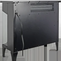 24" Freestanding Design 3-Sided Glass Electric Fireplace with Remote Control, Adjustable Flame Effects, and Easy Installation, Antique Black(m-8)