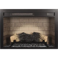 28" Electric Fireplace Insert with Multicolored Flames, Adjustable Brightness, and Remote Control, Antique Black(m-9)