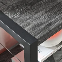 60" Electric Fireplace Media TV Stand Fits TVs Up to 70" with Sync LED Lights, Adjustable Flame Settings, and Multiple Storage Spaces, Dark Oak(m-9)