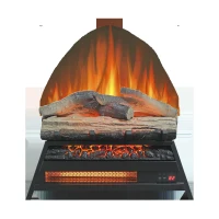 23" Remote Control 3D Electric Fireplace Insert with Infrared Heater, Adjustable Flame Brightness, and Timer Function, Antique Black(m-9)