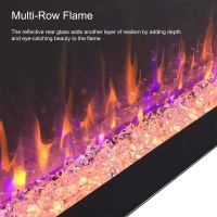 50" Recessed/Wall Mounted Electric Fireplace with 3D Realistic Flame Effect, and Remote Control, 1400W Heat, 5000 BTU, Antique Black(m-4)