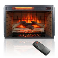 60" Electric Fireplace Entertainment Center with Door Sensor, Adjustable Flame Brightness, Remote Control, 60" L x 16" W x 32" H, Brown(m-12)