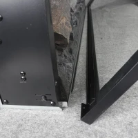 44" CSA/UL Certified Remote Wall/Recessed Electric Fireplace with Imitation Flame, and LED Light Heater, 1400W Heat, 5000 BTU, Antique Black(m-8)