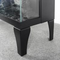 24" Freestanding Design 3-Sided Glass Electric Fireplace with Remote Control, Adjustable Flame Effects, and Easy Installation, Antique Black(m-10)