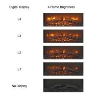 26" Overheating Protection Electric Fireplace Insert with Remote Control and Timer, Ultra-Thin Heater with Realistic Flame, Antique Black(m-5)